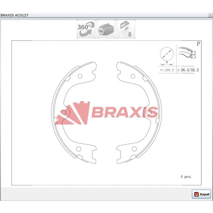 EL FREN BALATASI  NAVARA (05-15)  PATHFINDER (05-13) MERCEDES X220d (17>) HONDA CRV IV 12> INFINITI FX35 (03>) 190X32MM