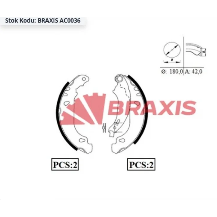 ARKA PABUÇLU BALATA LOGAN I (04-10) SYMBOL I (98-08) SYMBOL II (08-13) SANDERO (08-12) CLIO II (98-08)