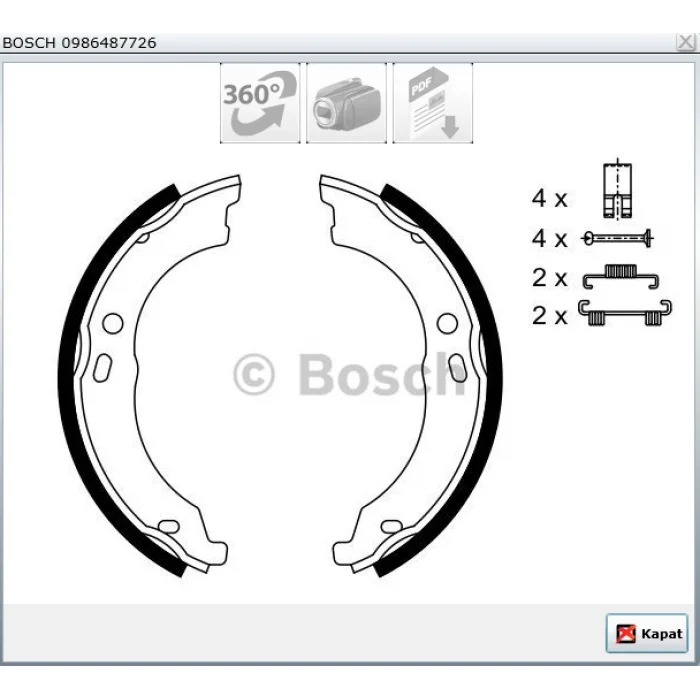 EL FREN BALATASI BOXER III (06>) DUCATO III (06>) JUMPER III (06>) 172X40 MM  YAY TAKIMLI AKSESUARLI