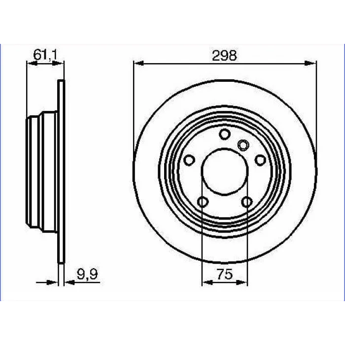 FREN DİSKİ ARKA DÜZ  BMW 5 SERİSİ E39  (98-03) 298MM