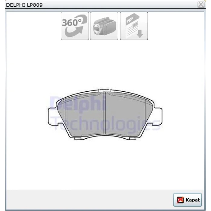 FREN BALATASI ÖN CIVIC V (93-96) CIVIC VI (96-01) CIVIC VII (01-06) CRX III (92-98) JAZZ II (02-08) KULAKLI BÜYÜK TİP DİSK ÇAPI 262MM İÇİN