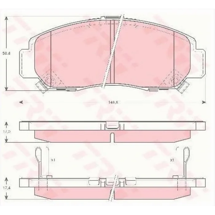 FREN BALATASI ÖN  HONDA CIVIC VII (01-06)  VIII (05-12) IX (12-16) LEGEND III (96-06) LEGEND IV (06>) STREAM (01>) FR-V (04>) PİM YAY DELİKLİ