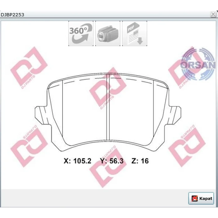 FREN BALATASI ARKA PASSAT B7 010>SHARAN 010>SEAT ALHAMBRA 010>TIGUAN 07>AUDI A6 01>AUDI Q3 011>