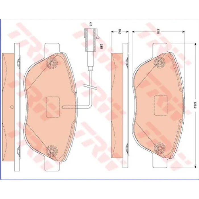 FREN BALATASI ÖN ÇİFTFİŞLİ  DOBLO (010>) G.PUNTO (05-12) LINEA (07>) BRAVO II (06>) OPEL COMBO D (012>)