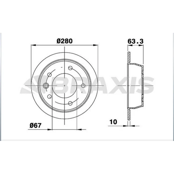 FREN DİSKİ ARKA MERCEDES VİTO W638 (96-03) V SERİSİ W638 (96-03) DÜZ 280MM