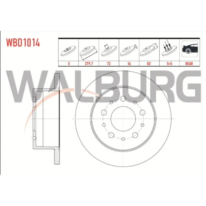 FREN DİSKİ ARKA DUCATO I-JUMPER I-BOXER I (94-02) JUMPER II-DUCATO II-BOXER II (02-06) KISA ŞASİ DÜZ 280MM