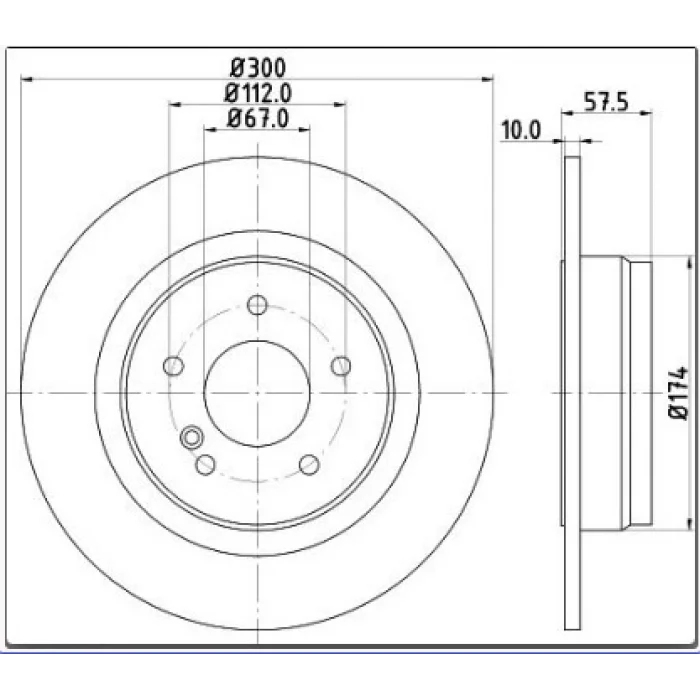 FREN DİSKİ ARKA MERCEDES C205 (15>) S204 (07-14) S205 (14>) W204 (07-14) W205 (13>) A207-C207 (09>) DÜZ 300MM