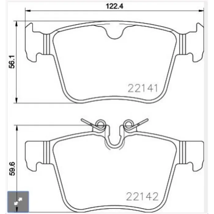 FREN BALATA ARKA 18 JANT LAND ROVER DISCOVERY SPORT (LC) 2.0 TD4 14-/ DISCOVERY SPORT 2.0 Si4 14-/ VOLVO S90 II 2.0 D5 16-/ XC90 II 2.0 D5 15-/ JAGUAR XF (JB) 2.0 D 16-/ XE (X760) 2.0 15-