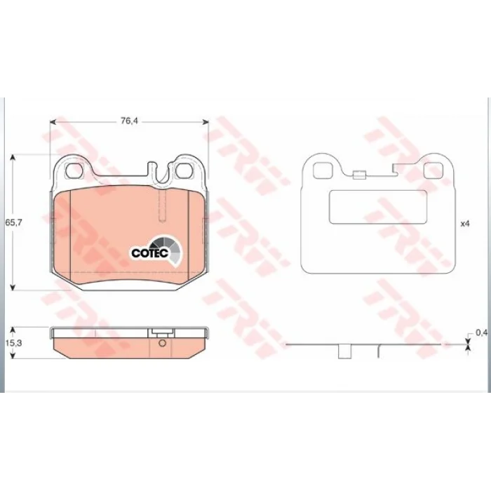 FREN BALATASI ARKA MERCEDES M SERİ W163 (98-05) MASERATI QUATTROPORTE V (04>) DURON by FEDERAL MOGUL
