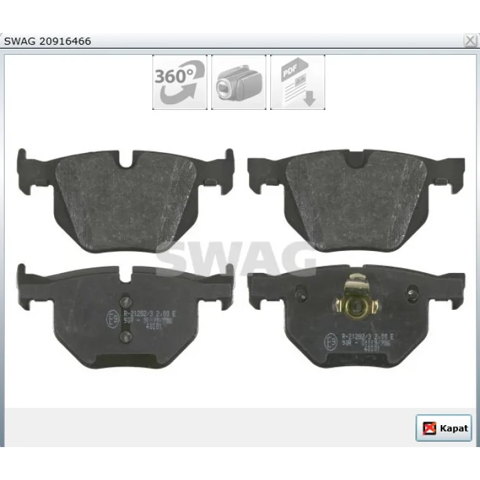 FREN BALATASI ARKA BMW 5 SERİ E60 (03-10) E61 (04-10) 6 SERİ  E63-E64 (04-10) DURON by FEDERAL MOGUL