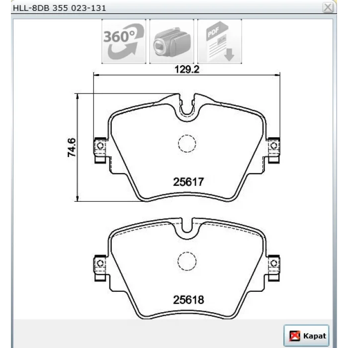 FREN BALATASI  ÖN BMW 2 (F45) 218 i - 220 D 014> 3 (G20) 320i- 320D 018> 5 (G30, F90) 520 D 016> X1 (F48) 2.0 D 014> MINI COOPER CLUBMAN (F54) 1.5i 014> COUNTRYMAN (F60) 1.5 D-1.6 016>
