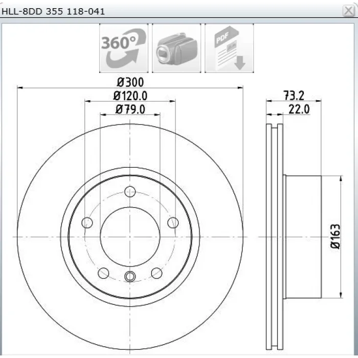FREN DİSKİ ÖN BMW F20-F21 (2010>)  F30-F31-F35-F80 (2011>)  F34 (2013>)  F32-F33-F36-F82-F83 (2013>) HAVALI 300MM