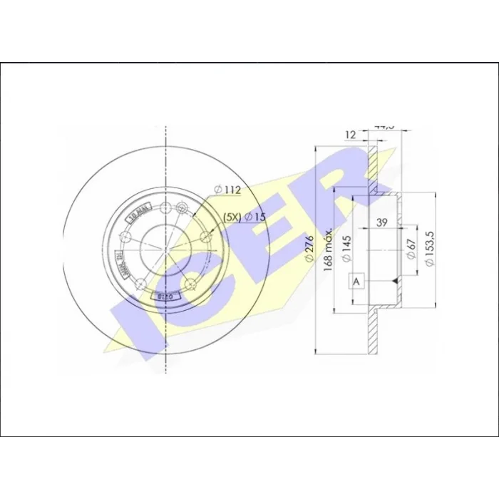 FREN DİSKİ ÖN MERCEDES A SERİSİ W169 (2004-2012) DÜZ 276MM