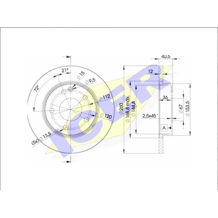 FREN DİSKİ ÖN MERCEDES A SERİSİ W168 (1997-2004) DÜZ 260MM
