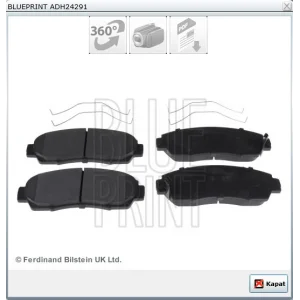 FREN BALATASI ÖN HONDA CIVIC X (2015>) CR-V III (2006-2012) CR-V IV (2012>) CR-V (2018>) JAECOO J7 2024>