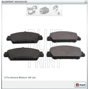 FREN BALATASI ÖN HONDA ACCORD IX (2012>) HR-V 1.5-1.6 I DTEC (2015>)