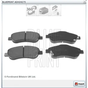 FREN BALATASI  ÖN HONDA CR-V III 2.0 I-VTEC / CR-V III 2.2i CTDI (06-12)/ CR-V IV 1.6i DTEC / CR-V IV 2.0  / CR-V IV 2.2i (12-14)