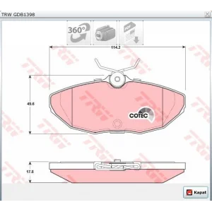 FREN BALATASI ARKA  JAGUAR S-TYPE X200 (99-08) JAGUAR XJ (X350-X358) (03-09) LS (98>)