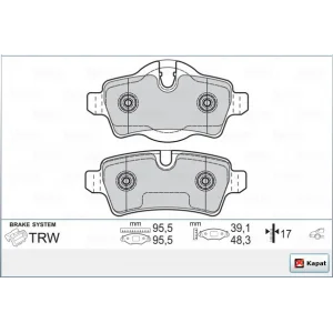 FREN BALATASI ARKA MINI COOPER R50-R53 (2001-2006) R56 (2006-2013) R57 (2007-2015) R58 (2011>) MINI CLUBMAN R55 (07-15) R55-R59 (2012>)