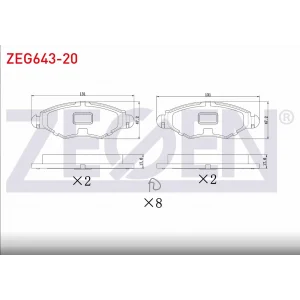 FREN BALATASI ÖN PEUGEOT 206 (98-07) PEUGEOT 206+ (09>) DÜZ SEGMANLI