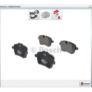 FREN BALATASI ÖN MINI R50/R53 JOHN COOPER 06>/ R55/R56/R57/R58/R59/R60 COOPER S 07>