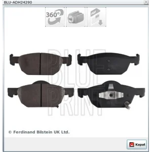 FREN BALATASI ÖN HONDA CIVIC 1.8 VTEC 012> 1.6 I DTEC 014> 1.5-1.6 VTEC FC/FK  KASA 017>