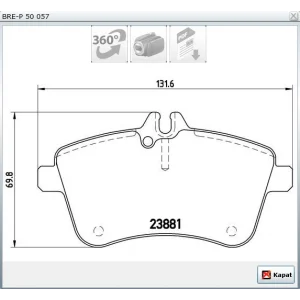 FREN BALATASI ÖN MERCEDES B SERISI (W245) B 180-200 CDI 2005-2011 / MERCEDES A SERISI (W169) A 180-200  2004-2012