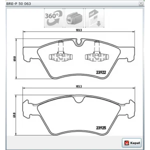 FREN BALATASI ÖN MERCEDES E SERİ S211-W211  (03-09) GL SERİ X164 (06>) W463 (08>) M SERİ W164 (05-11) W166 (11>) R SERİ W251-V251 (06>)