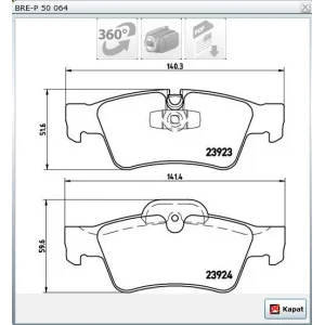 FREN BALATASI ARKA MERCEDES GL SERİ X164 (06>) G SERİ W463 (08>) M SERİSİ W164 (05-11)