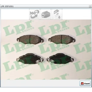 FREN BALATASI ÖN  TOYOTA YARIS 1.5 VVT-I / 1.4 D-4D / YARIS VERSO 1.3 VVT-I / 1.4 D-4D / 1.5 VVT-I 1999-2005