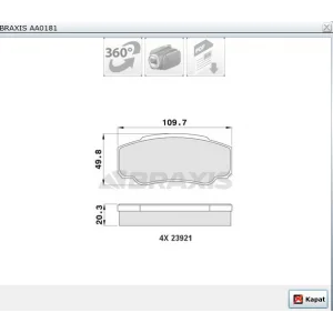 FREN BALATASI  ARKA  DUCATO II-JUMPER II-BOXER II  1800KG  02-06