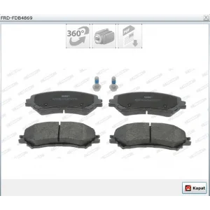 FREN BALATASI ÖN  RENAULT MEGANE IV 15>SCENIC IV 014>TALISMAN R9M 016>ESPACE V 16>