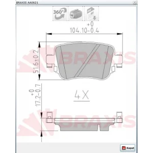 FREN BALATASI ARKA CADDY ALLTRACK 2015> CADDY IV (15-20) SHARAN (10-15) ALHAMBRA (10-14) LEON 2012> A1 2010> Q3 2011> OCTAVIA 2012>