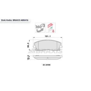 FREN BALATASI ÖN CHRYSLER 300C 010> CHALLENGER 07> MAGNUM 04>