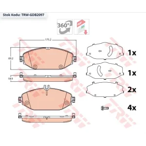 FREN BALATASI ÖN MERCEDES C SERİ C205 2015> W205 2014> S205 2014> E SERİ S213 2017> W213 2016> A238 2017> C238 2017>