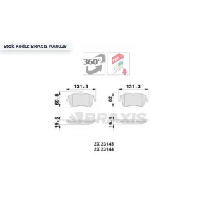 FREN BALATASI ÖN MERCEDES W202 (93-00) / W203 C180-C200-C220-C270 (00-07) / CL203 (02-08) /C209 (02-09) /R171 (04-11)