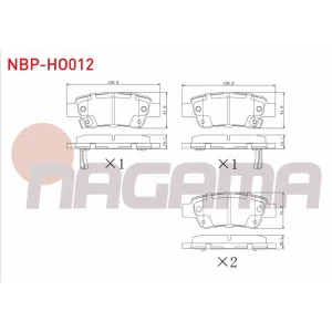 FREN BALATASI ARKA  HONDA CR-V III 2.0 I-VTEC / 2.2i CTDI (06-12)/ CR-V IV 1.6i DTEC- 2.0-2.2 VTEC 012>