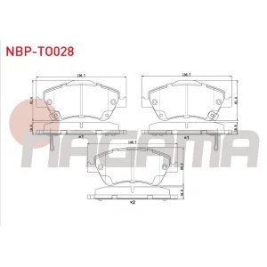 FREN BALATASI ÖN  TOYOTA COROLLA 1.33 VVTİ-1.4 D4D  (07-12)/ AURIS 1.4 D-4D-1.33 VVTİ (07-12)/ COROLLA 1.4 D4D 013>