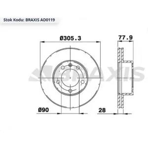 FREN DİSKİ ÖN MASTER II (98-11)  MOVANO A (98-10) INTERSTAR (02>)  HAVALI 305.5MM