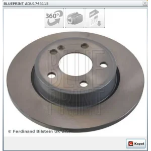 FREN DİSKİ ARKA MERCEDES A SERİSİ W177 (2018>) B SERİSİ W247 (2018>) CLA SERİSİ C118 (2019>) DÜZ 276MM