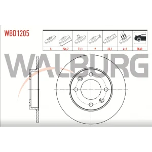 FREN DİSKİ ARKA P1007 (05>) P307 (00-07) PARTNER-BERLINGO (96-08) C2 (03>) C3 I (02-09) C3 II (09>) C4 (04-11) XSARA (98-05) DÜZ 247MM