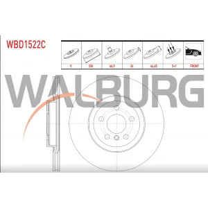 FREN DİSKİ ÖN HAVALI KAPLAMALI BMW F40 019>/ F45-F46 ACTIVE TOURER 014> X1 F48 015> X2 F39 017> MINI COUNTRYMAN F60 017> 330MM