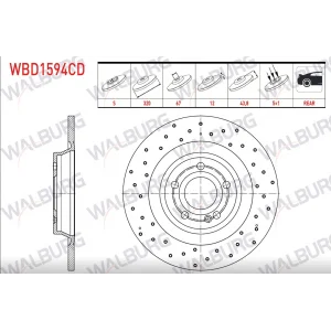 FREN DİSKİ ARKA MERCEDES  W177 A180 / A180D /A200 (2018>) W247 B180 / B180D (2019>)  C118  CLA 180D / CLA 200 (2019>) H247 GLA200 (2020>) X247 GLB200 (2020>) DÜZ KAPLAMALI 320MM