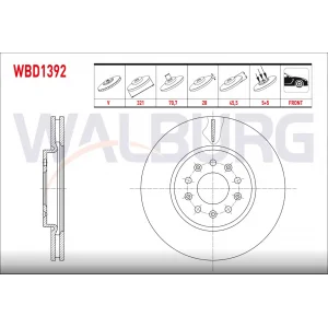 FREN DİSKİ ÖN OPEL INSIGNIA B 17 JANT 2017>  HAVALI 321MM