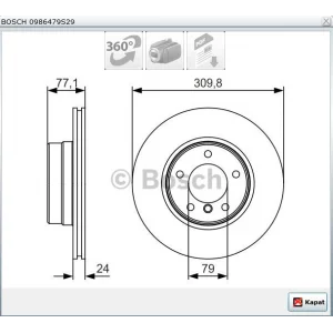 FREN DİSKİ ÖN BMW 5 SERİ E60 (03-10) E61 (04-10) HAVALI 310MM