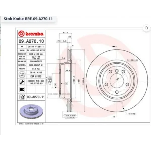 FREN DİSKİ ARKA BMW 3 SERİ E90 (05-11) E91 (04-12) E92 (06-13) E93 (06-13) X1 E84 (09-15) HAVALI 336MM