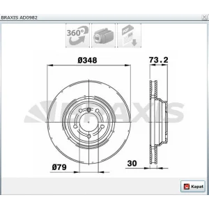 FREN DİSKİ ÖN BMW 3 SERİ E90 (05-11) E91 (04-12) E92 (06-13) E93 (06-13) X1 E84 (09-15) HAVALI 348MM