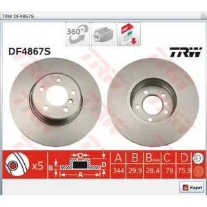 FREN DİSKİ ÖN RANGE ROVER III (02-12) RANGE ROVER SPORT (05-13) HAVALI 344MM
