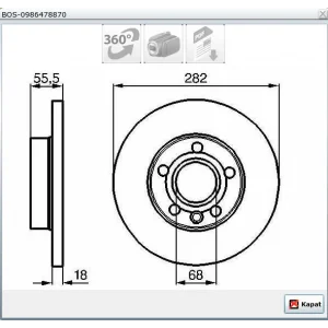 FREN DİSKİ ÖN VW TRANSPORTER T4 (90-03) DÜZ 282MM