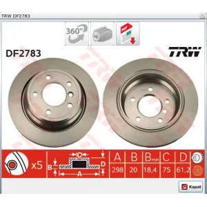 FREN DİSKİ ARKA BMW 5 SERİSİ E39 (1995-2003) HAVALI 298MM